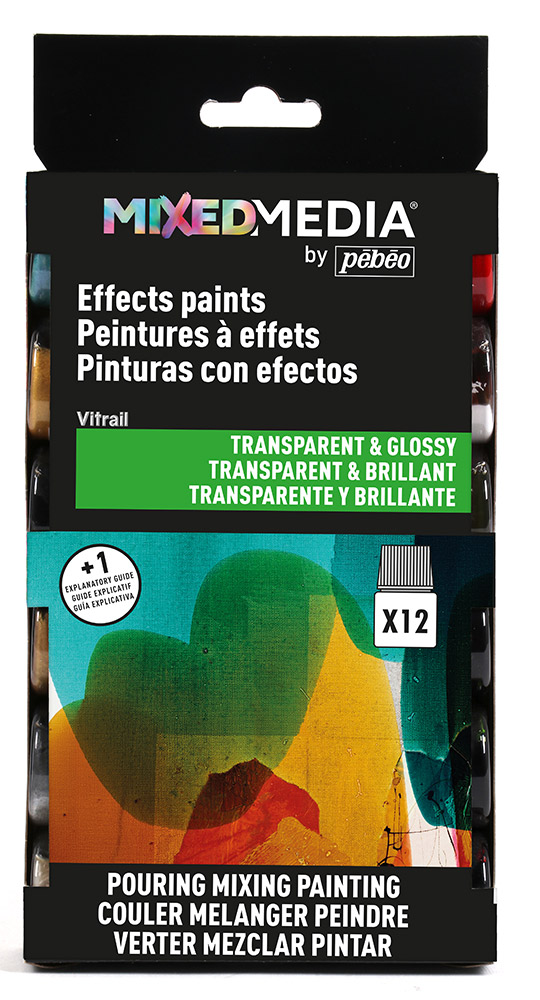 PEBEO Набор красок Mixed Media - Vitrail 12 цв. х 20 мл 755502 Фото 1.