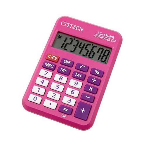 CITIZEN Калькулятор карманный 58х88х11 мм розовый LC-110NR-PK Фото 1.