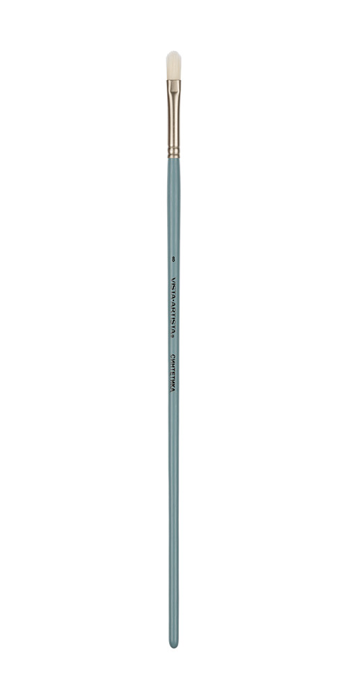Кисть синтетика VISTA-ARTISTA 40133-08 овальная длинная ручка №08 Фото 1.