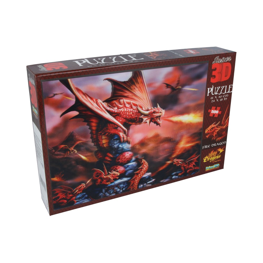 Prime 3D Пазл Super 3D 500 элемент. 10090 «Огненный дракон» лиц. Age Of Dragons Фото 1.