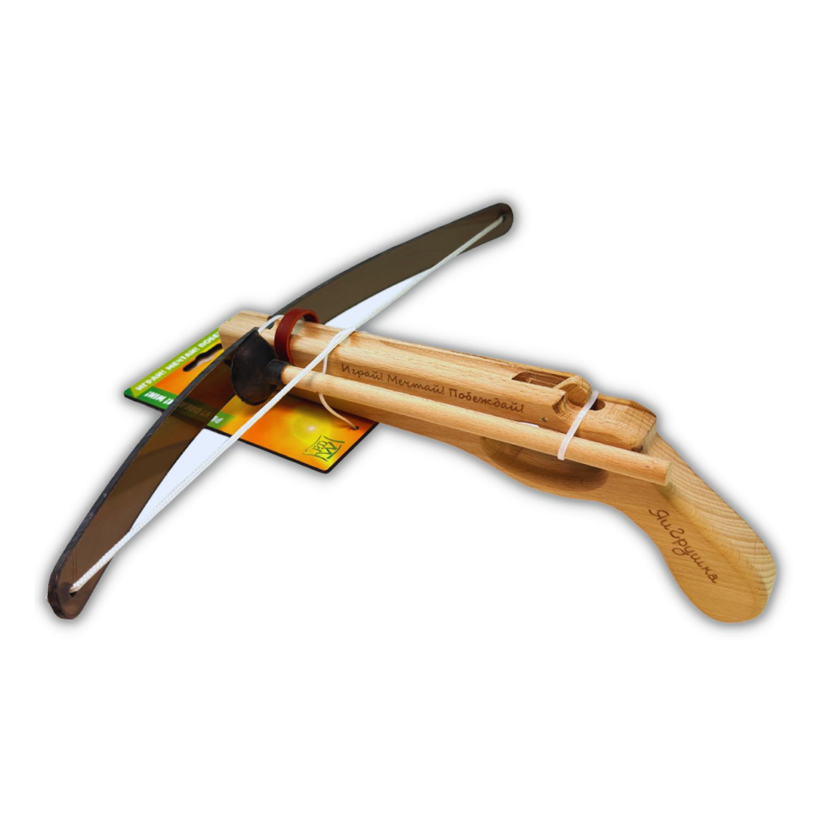 ЯиГрушка Арбалет с ручкой мини с пластиковой дугой бук ЯиГ-219 Фото 1.