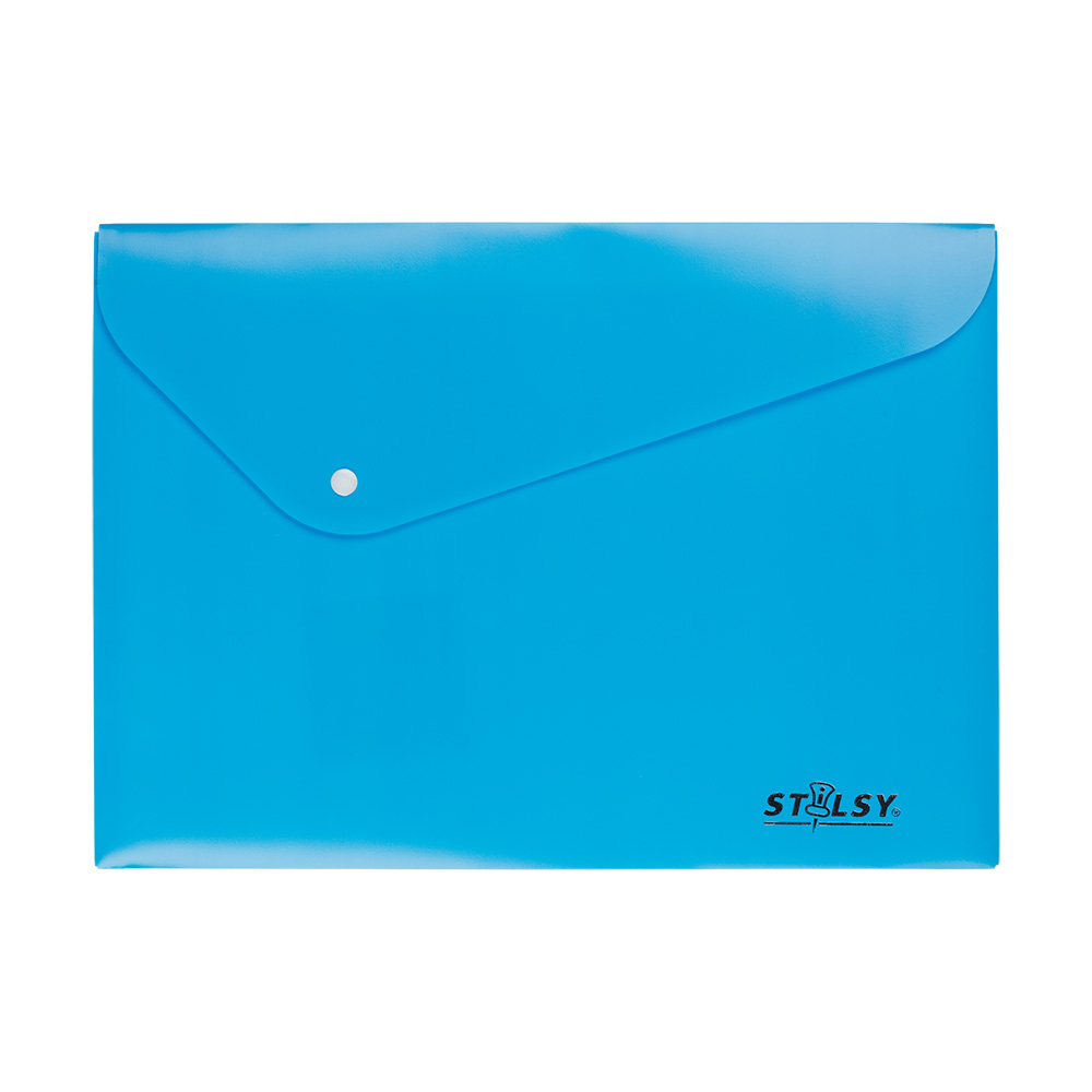STILSY ST 231201 A4 Папка-конверт на кнопке, неоновые цвета 180 мк мкр. голубой Фото 1.