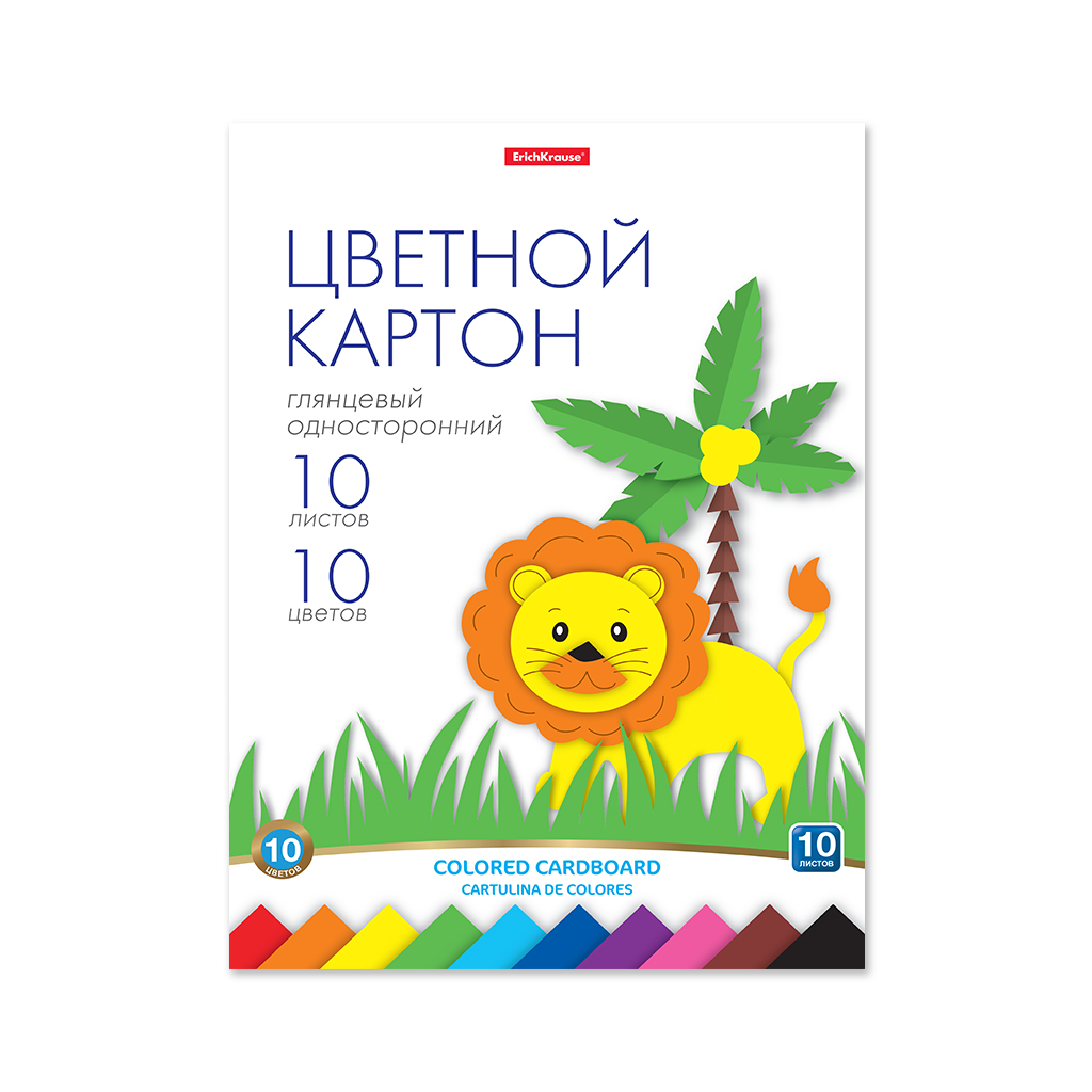 "ErichKrause" Цветной картон глянцевый на клею,игрушка-набор для ...