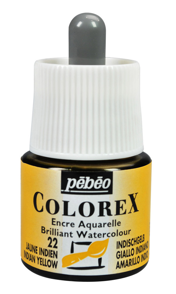 Краска акварель PEBEO Акварельные чернила Colorex 45 мл 341-022 желтый индийский Фото 1.