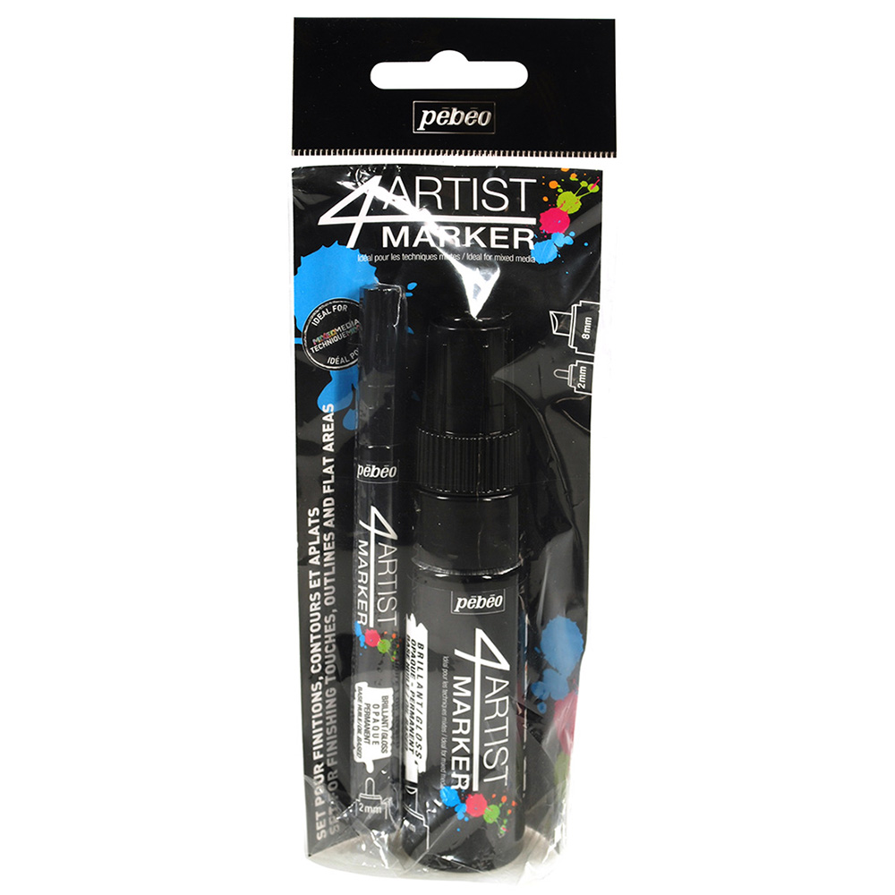  PEBEO Набор маркеров художественных 4Artist Marker на масляной основе 2 мм, 8 мм 2 шт. перо круглое/скошенное Фото 1.