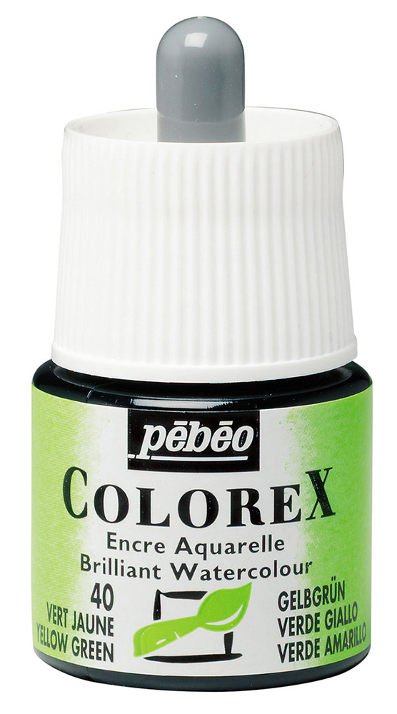 Краска акварель PEBEO Акварельные чернила Colorex 45 мл 341-040 желто-зеленый Фото 1.