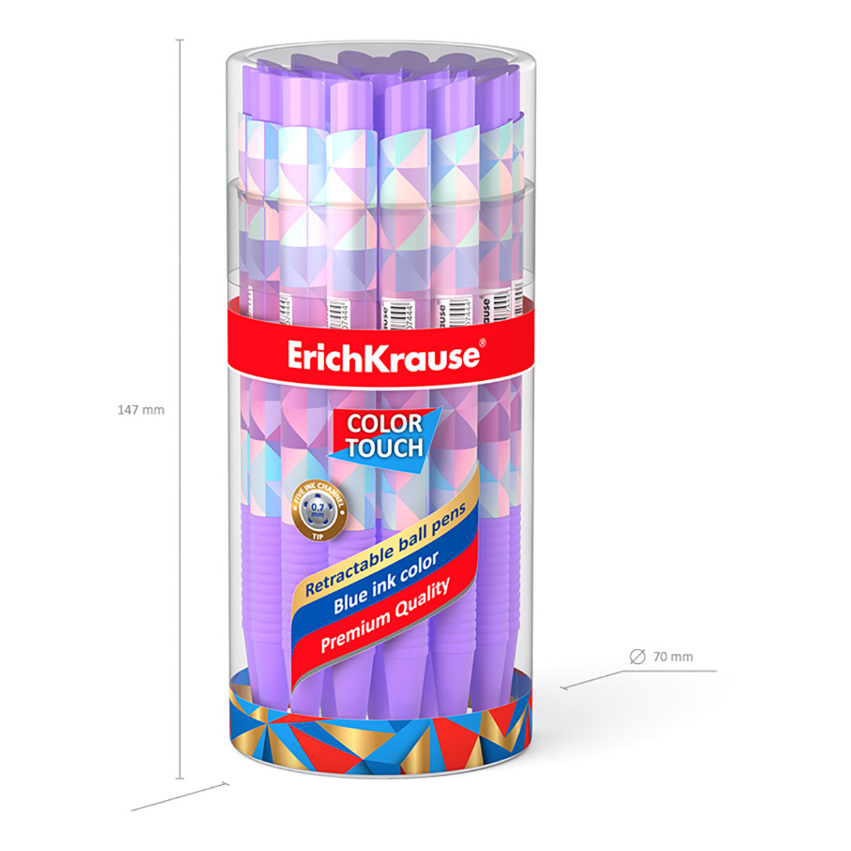 ErichKrause Ручка шариковая автоматическая ColorTouch Matic&Grip 0.35 мм 50744 Magic Rhombs цвет чернил: синий Фото 5.