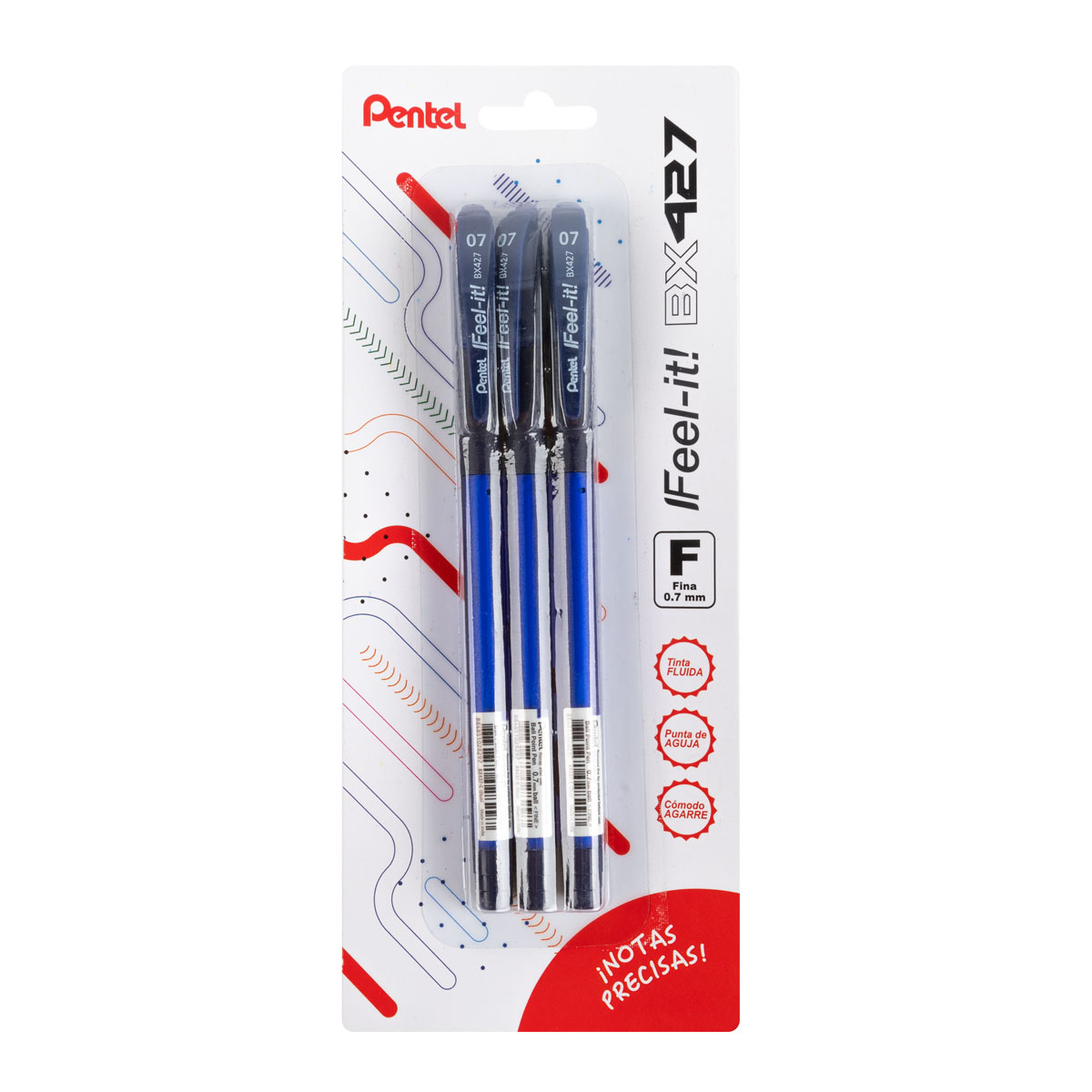 Pentel Набор ручек IFEEL IT! 3 шт. BX427-3C цвет чернил: синий Фото 2.