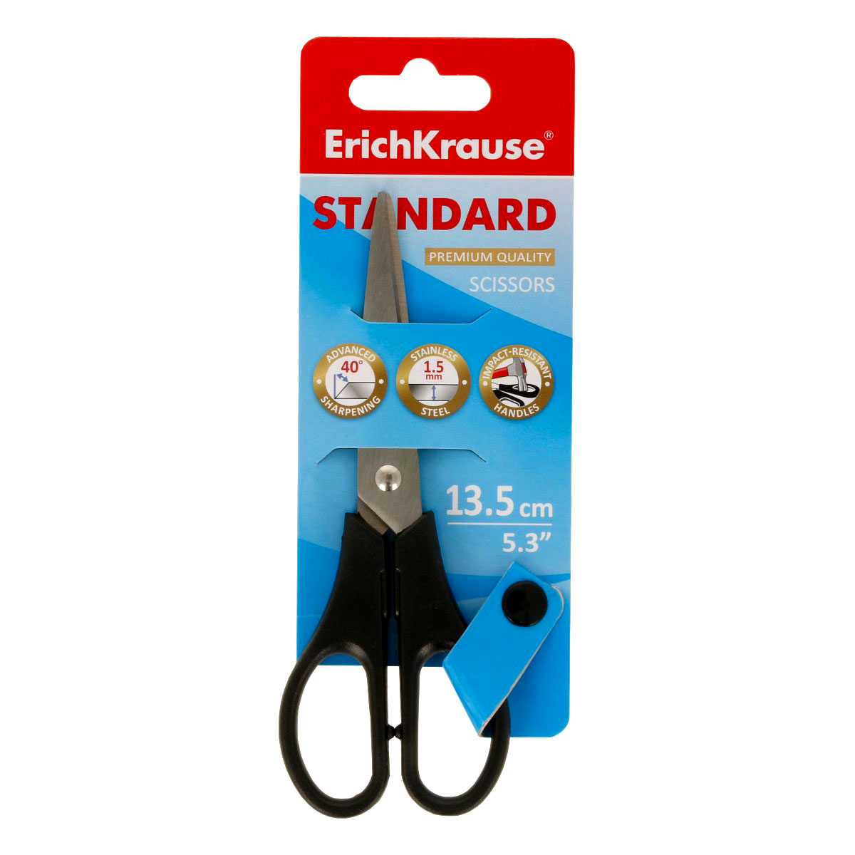 ErichKrause Ножницы EasyCut 13.5 см черный 21919 Фото 1.
