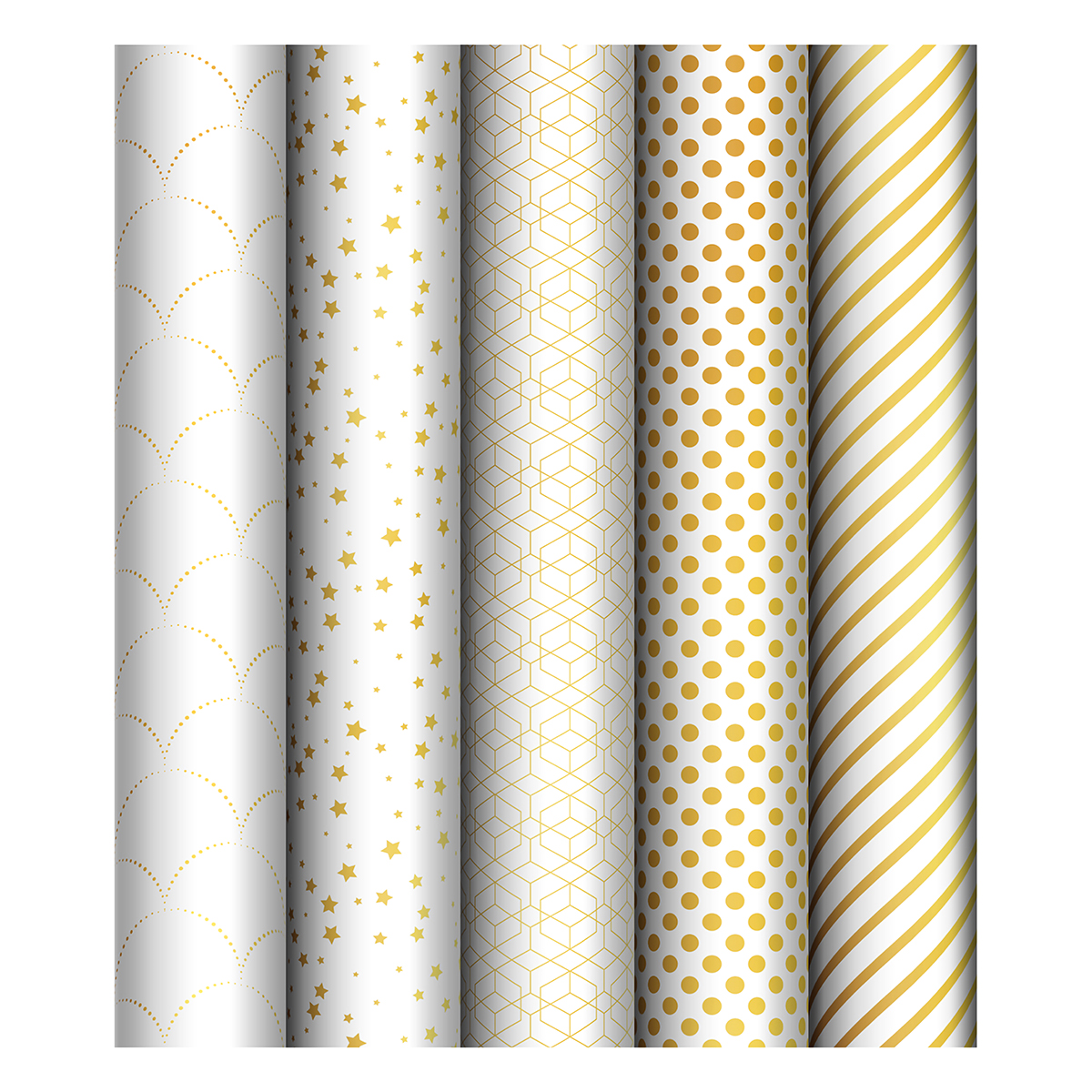 MESHU Бумага упаковочная глянцевая Pattern on white 70 х 100 см ассорти MS_53492 Фото 1.