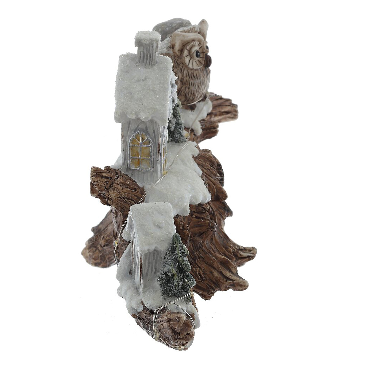822546 Фигурка декоративная Зимняя композиция с подсветкой 20.5 х 9 х 14 см Серый Фото 8.