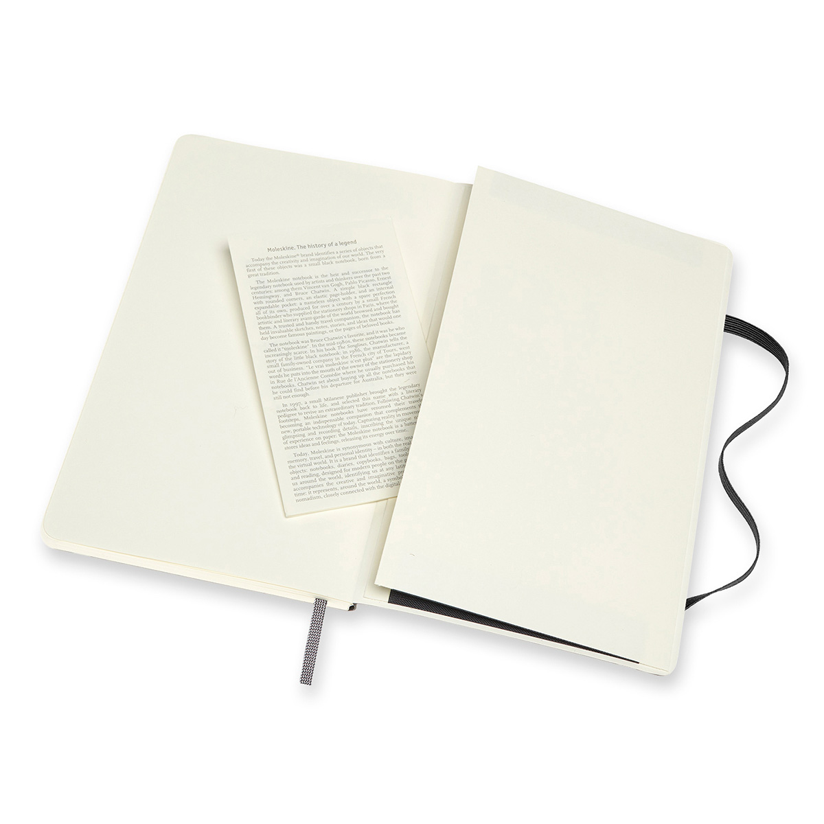 Moleskine Блокнот CLASSIC SOFT DOUBLE Large 1487896 ( 130х210 мм) 96 л. линия/без линовки чёрный Фото 5.
