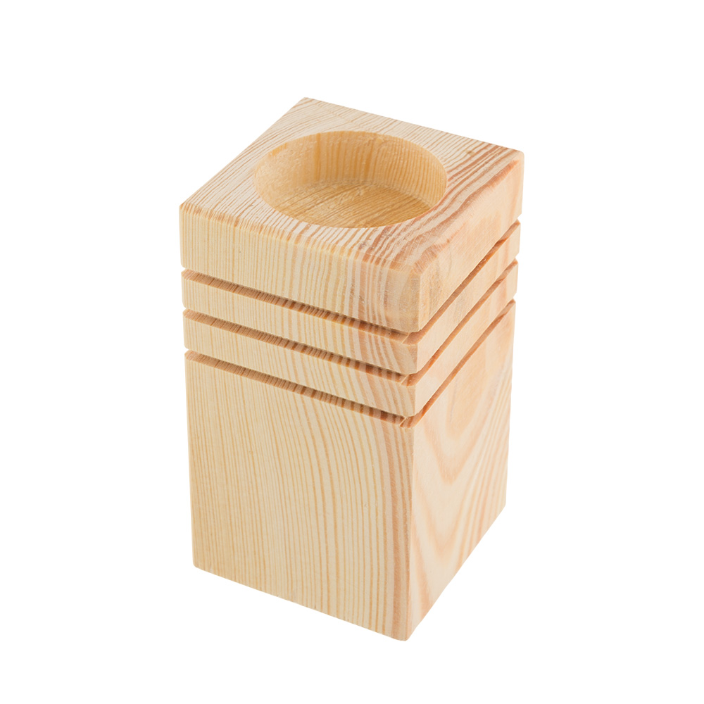 Заготовка для декорирования Mr. Carving ПР-35 Подсвечник с рисунком сосна 9.5 х 5.5 х 5.5 см . Фото 1.
