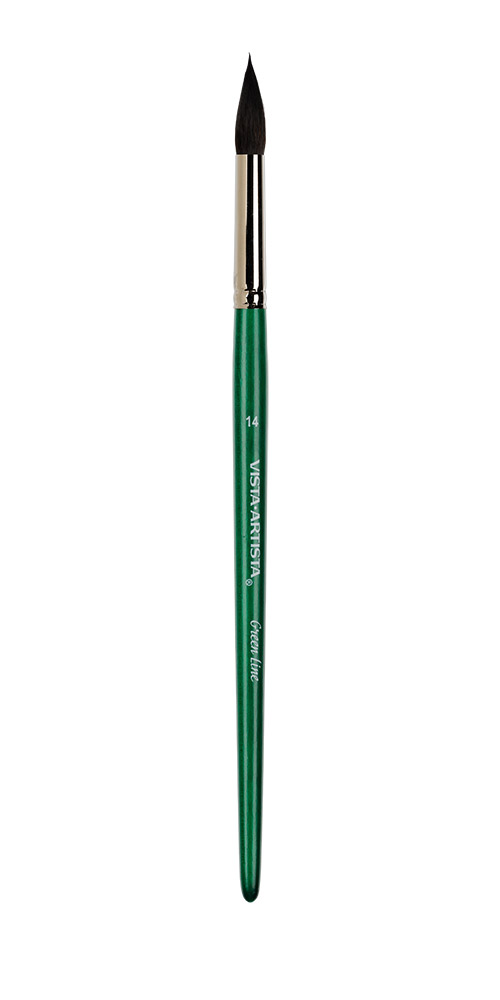 Кисть Green Line VISTA-ARTISTA 90211-14 имитация белки круглая короткая ручка №14 Фото 1.