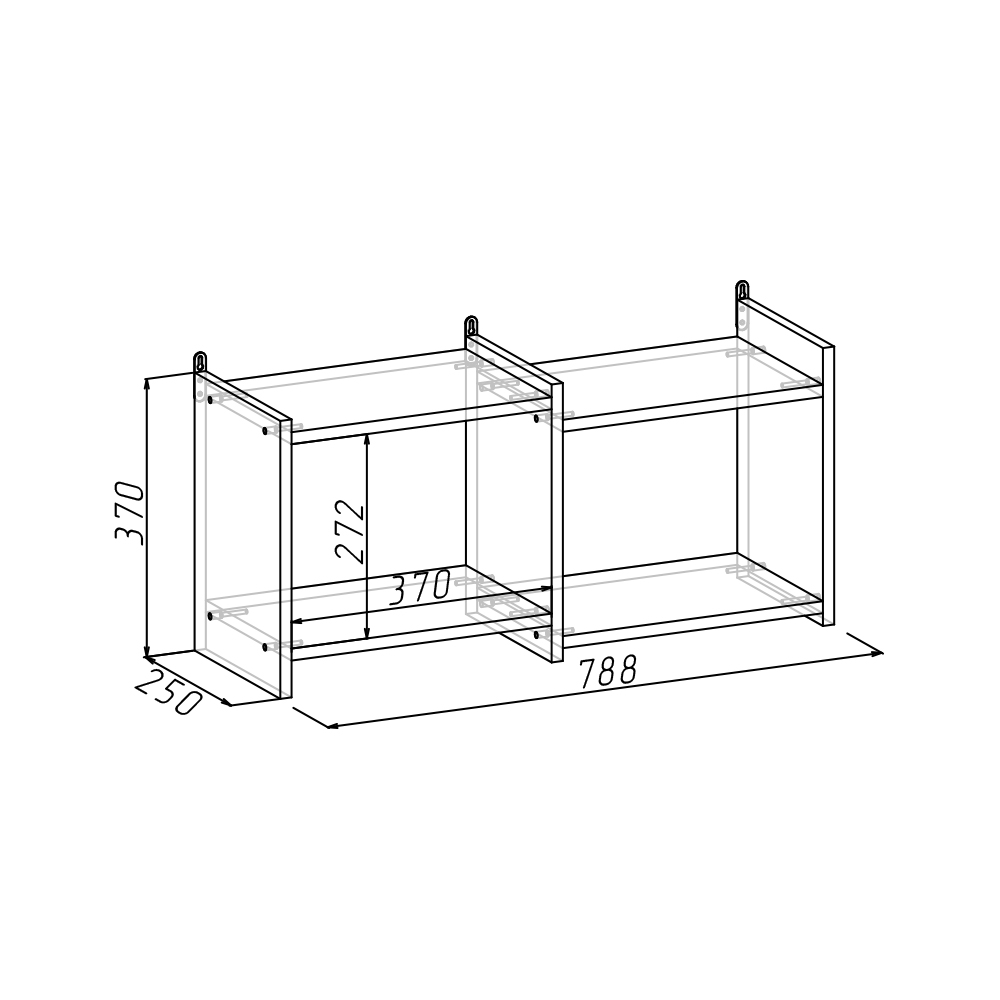 Я ПЛ-02 Полка 80 х 25 х 37 см Дуб табачный купить за 1227,00 ₽ в ...