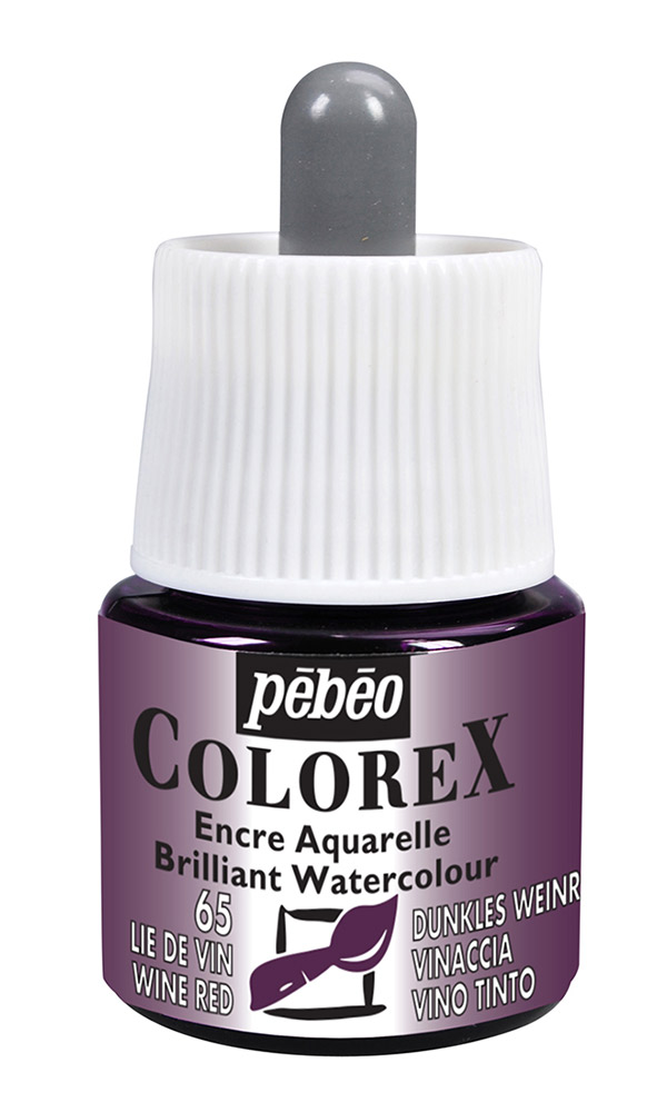 Краска акварель PEBEO акварельные чернила Colorex 45 мл красный винный 341-065 Фото 1.