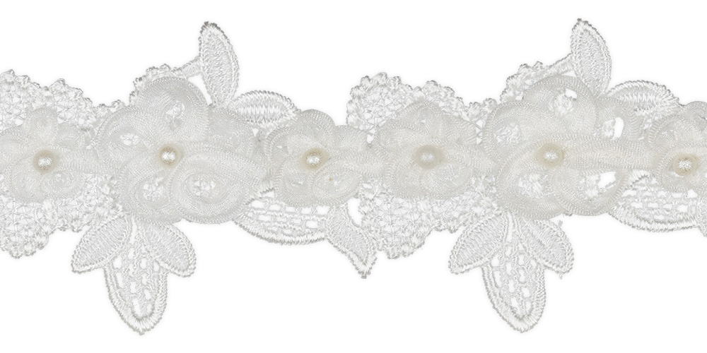 Лента декоративная Floranta Lady s slipper 55 мм №01 белый Фото 1.