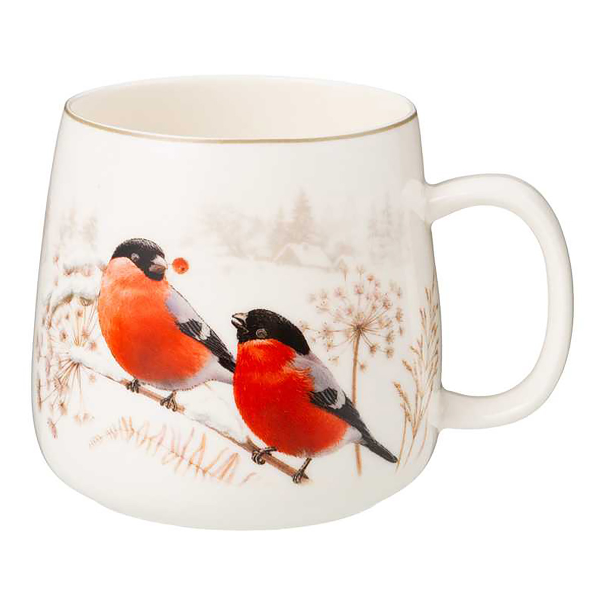Посуда фарфоровая Lefard Лесная сказка 85-1914 Кружка Снегири 400 мл 85-1914 Фото 1.