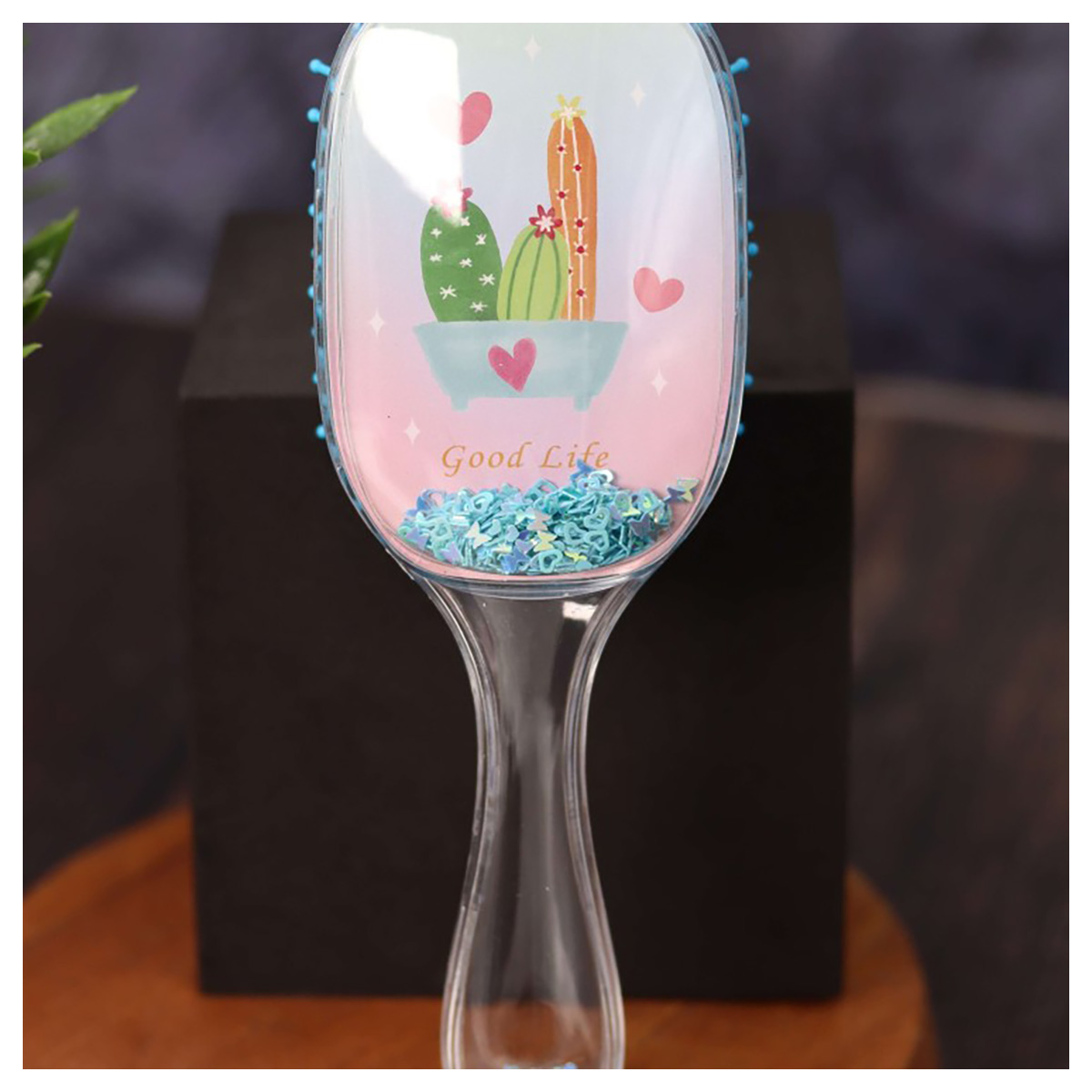 Расческа Granite 23.7 х 6.8 х 6.8 см Sequins cactus, pink-blue 1834-03 Фото 2.