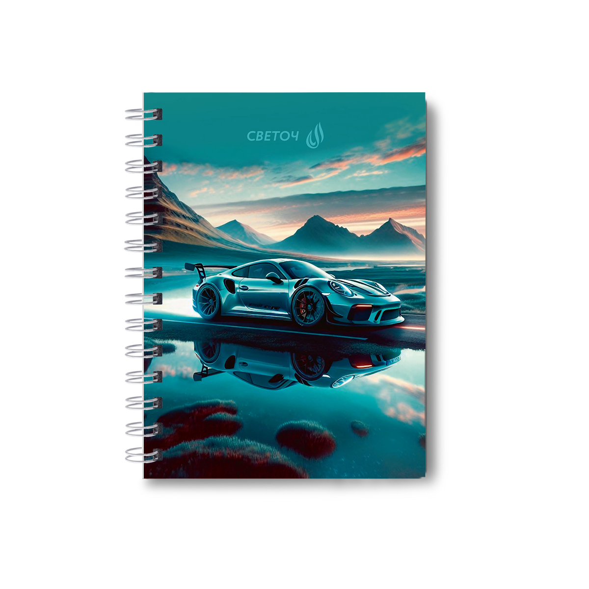 Светоч ЗК226 Записная книжка с твердым переплетом, матовая ламинация, на гребне A6 120 л. клетка Дорога в горах 01595 Фото 3.