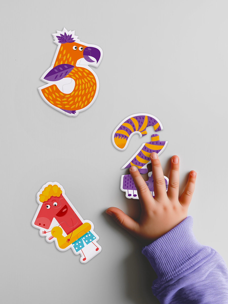 ФРЕЯ PZL-BК-013 Пазлы для малышей Веселые цифры 41 элемент. . Фото 4.