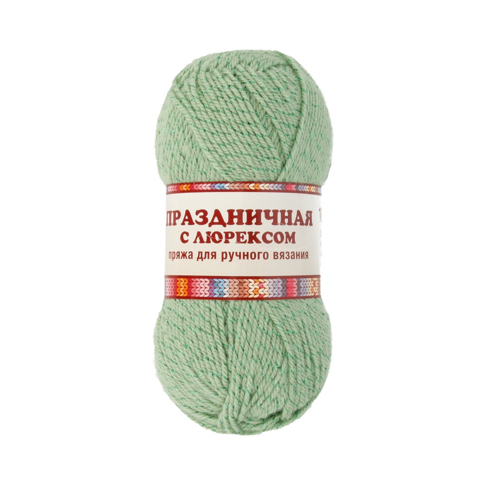 Пряжа Камтекс КТ _Праздничная 48% кашмилон (ПАН), 48% акрил, 4% метанит 50 г 160 м 045 зел.яблоко Фото 1.