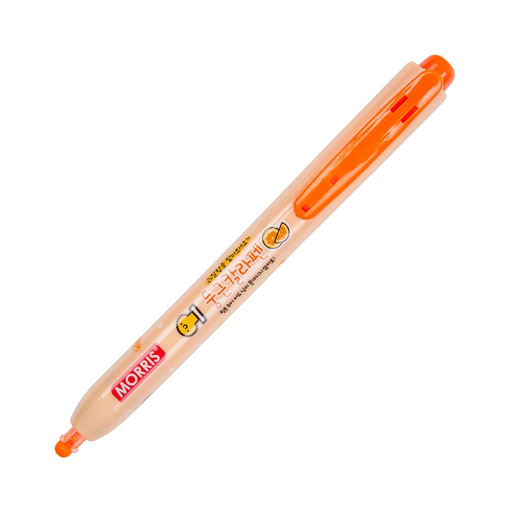 MORRIS Маркер автоматический ROUND COLOR PEN ароматизированный 4 мм перо скошенное MRC-105O оранжевый (апельсин) Фото 1.