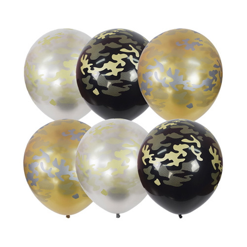 Патибум Набор шаров BLACK&GOLD&SILVER Милитари 30 см 25 шт. 6067465 Фото 1.