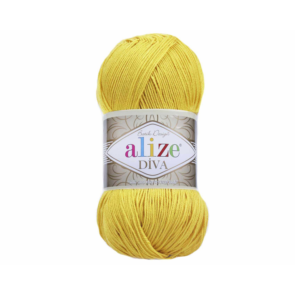 Пряжа Alize Diva 100% микрофибра 100 г 350 м 110 желтый Фото 1.
