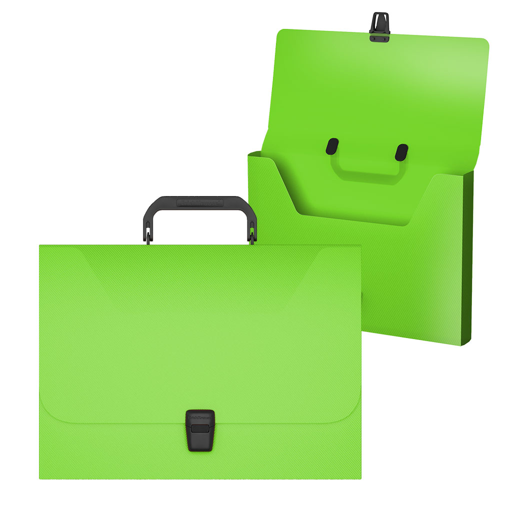 ErichKrause Портфель пластиковый Matt Neon A4 ( 23х33.5х3.5 см) зеленый 50454 Фото 1.