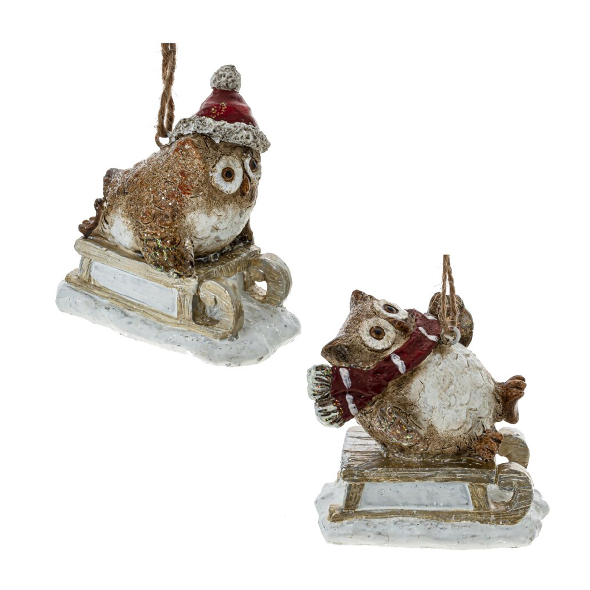 781806 Изделие декоративное подвесное Сова 9 х 8.5 х 5.5 см бежевый Фото 1.