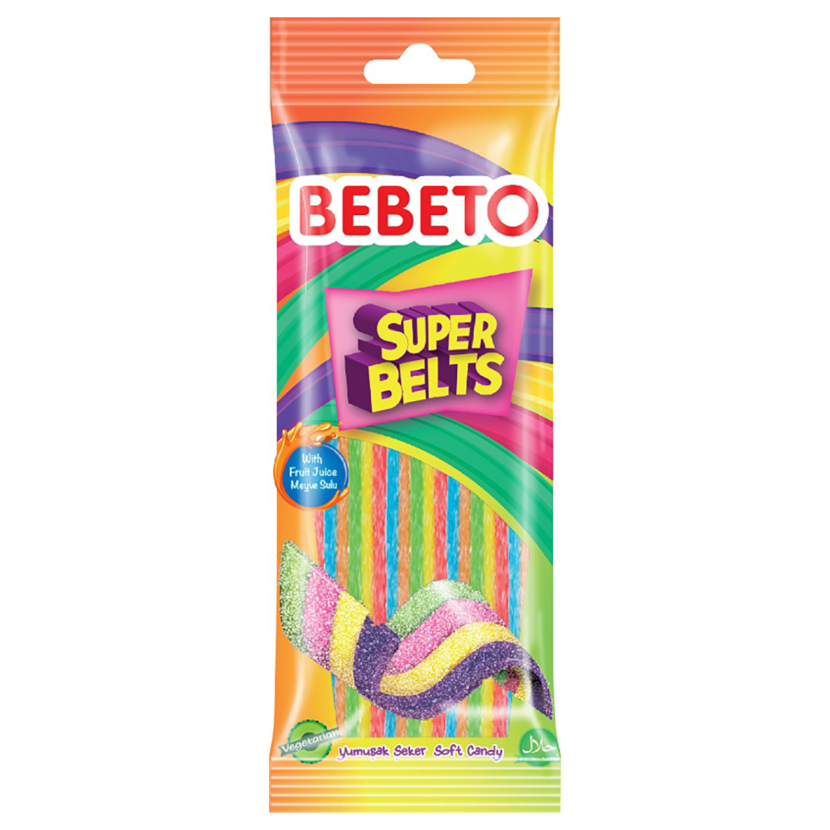 BEBETO Жевательный Мармелад 75 г SUPER BELTS УТ-01600 Фото 1.