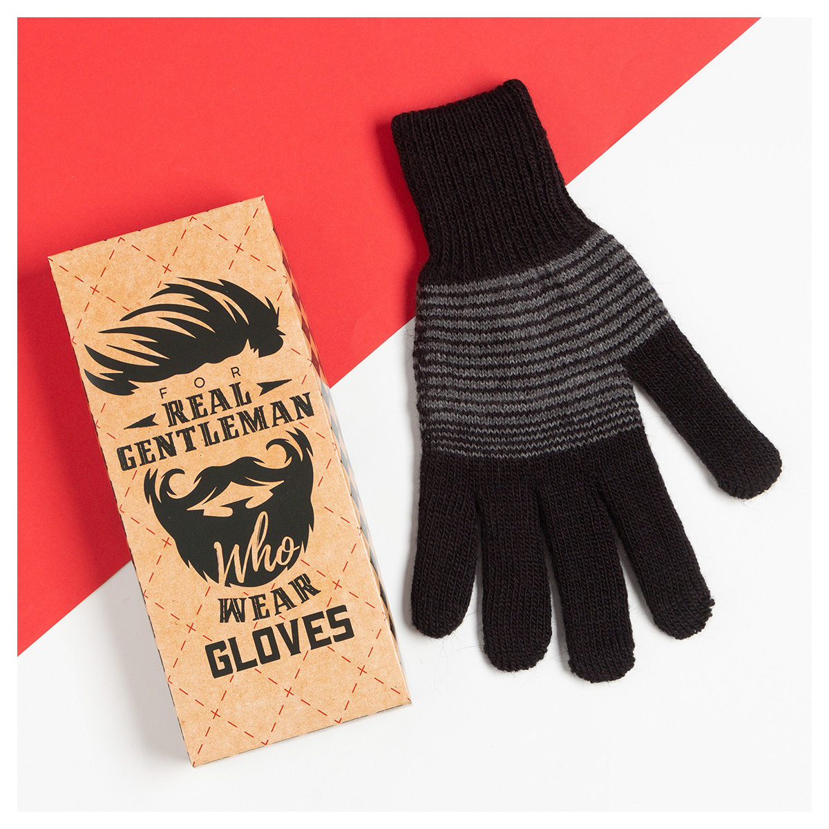 KAFTAN Перчатки Джентельмен 50% акрил, 30% ангорская шерсть, 20% шерсть 9209693 в подарочной коробке р. 22 Фото 1.