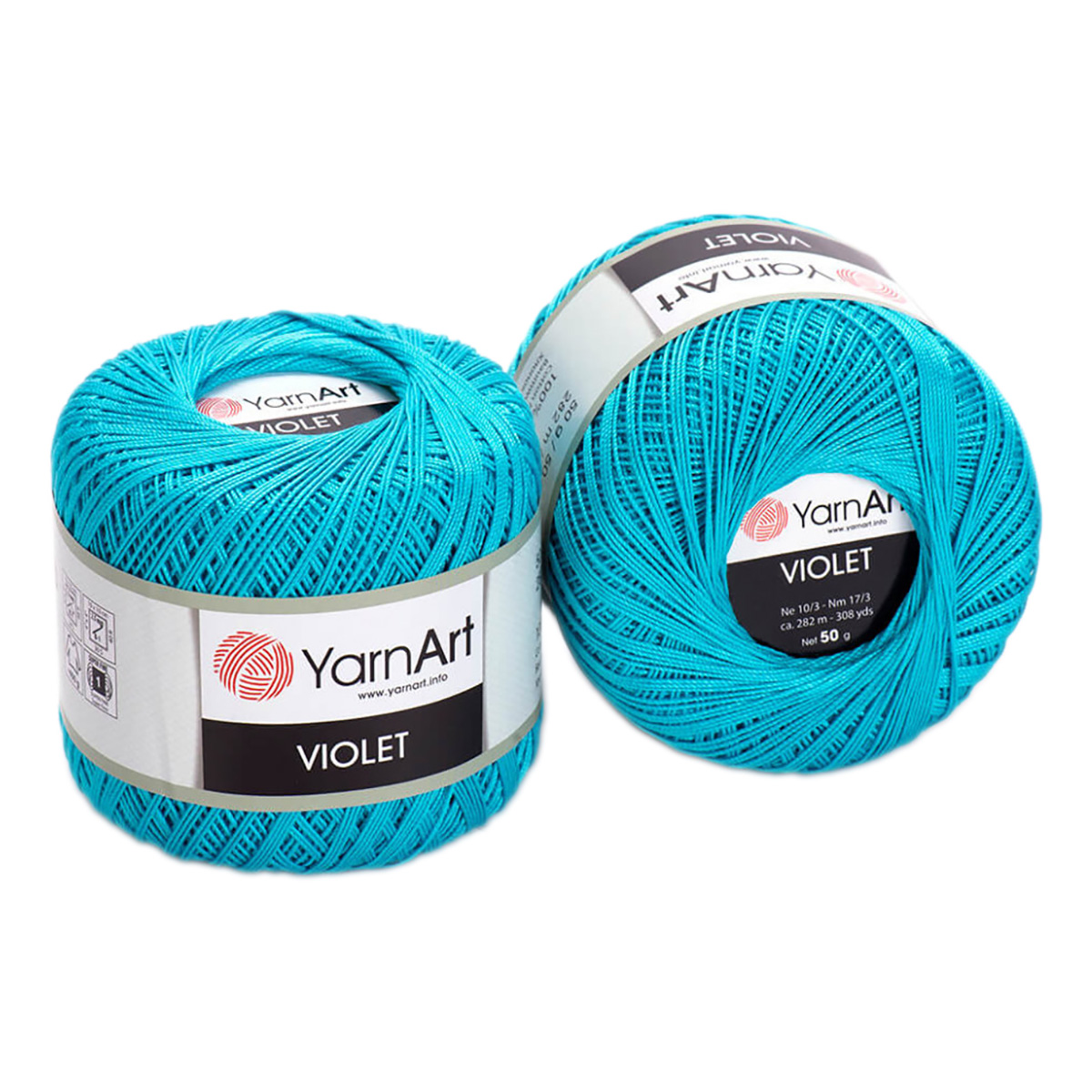 Пряжа YarnArt Фиалка/Violet 100% хлопок 50 г 282 м 0008 голубой