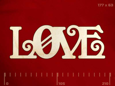 Заготовка для декорирования Полноцвет Надписи LOVE-3, размер 17.7х6.3 см, 141340 Фото 1.