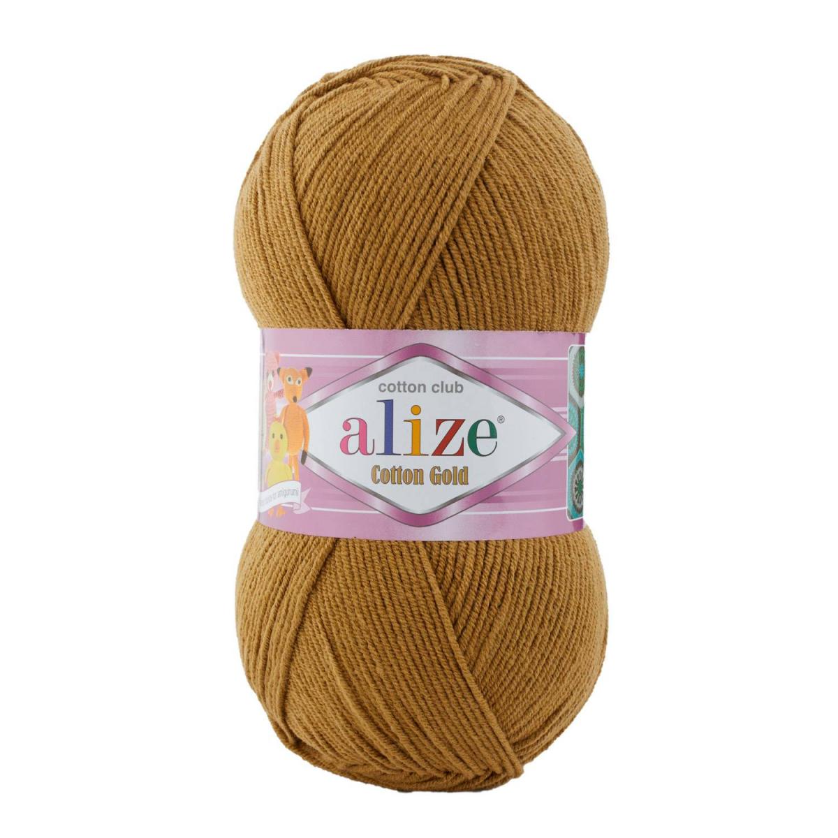 Пряжа Alize Cotton Gold 55% хлопок, 45% акрил 100 г 330 м 782 хаки Фото 1.
