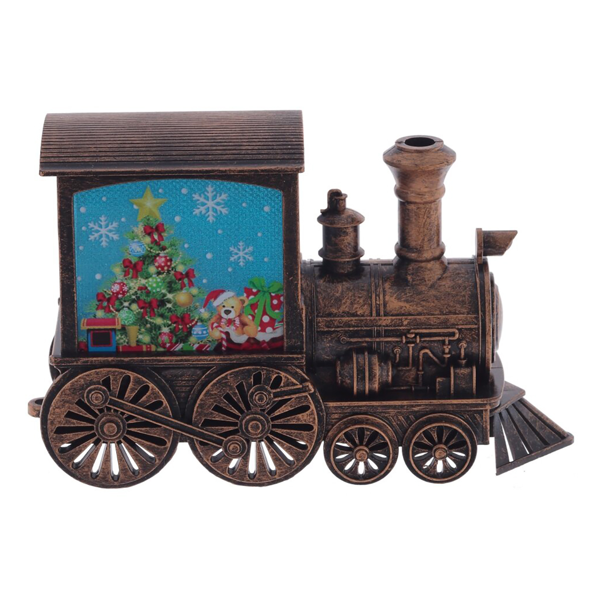 812896 Изделие декоративное Паровоз Гном/Олень/Эльф 13 х 4.5 х 8.5 см Коричневый Фото 3.
