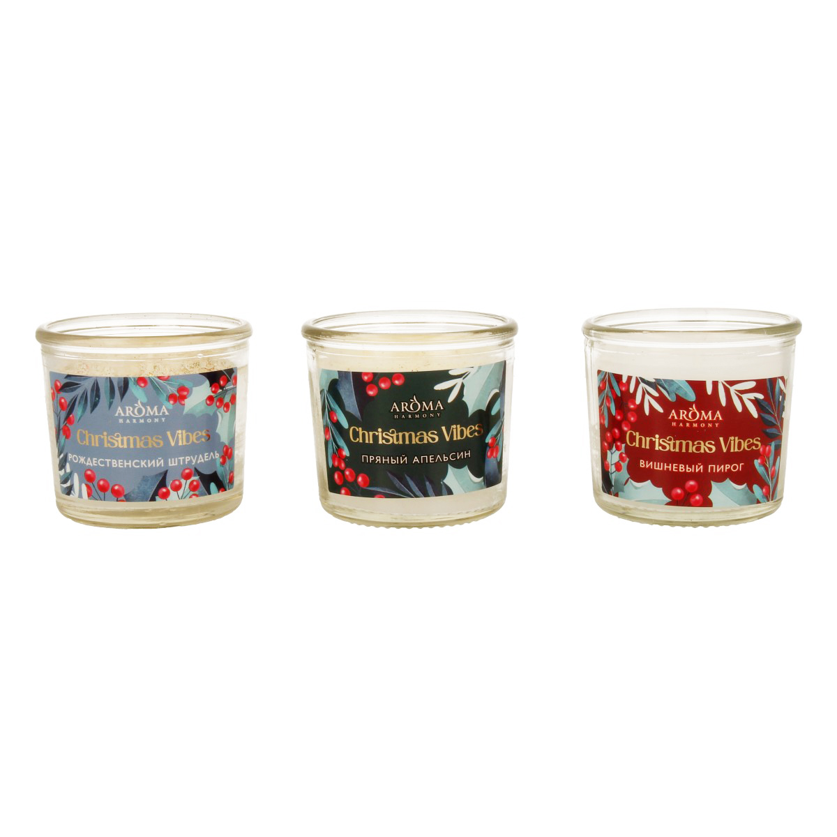 AromaHarmony Набор свечей Christmas Vibes 22 х 7.5 х 6 см 3 шт. AH01004 Фото 1.
