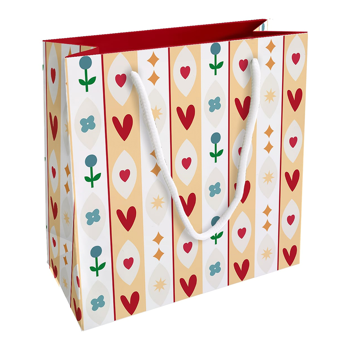 Be Smart N5769 Пакет бумажный,подарочный.Коллекция Folk 20x20 см сердечки Фото 1.