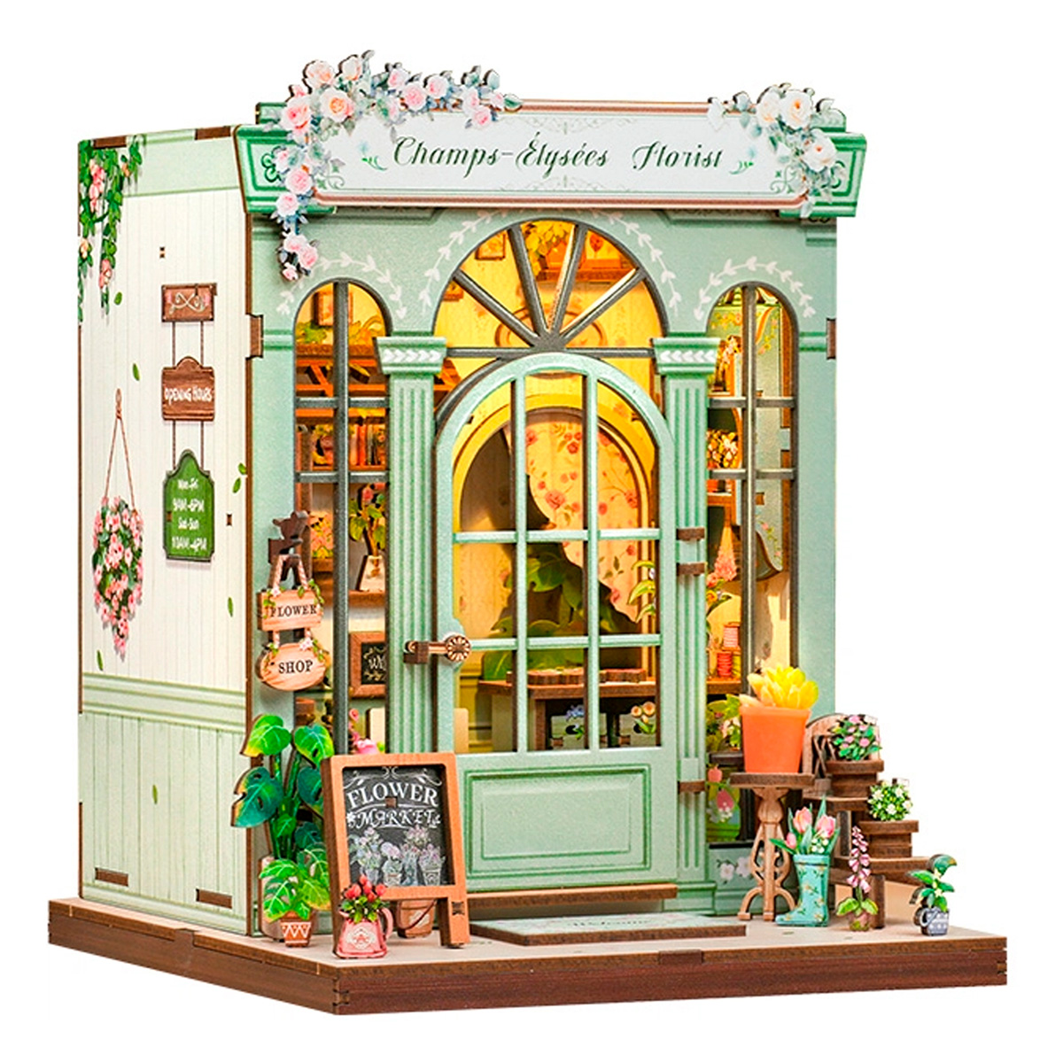 Интерьер в миниатюре CuteBee Сборный домик - Магазин цветов Елисейские Поля CWGC201 Фото 9.