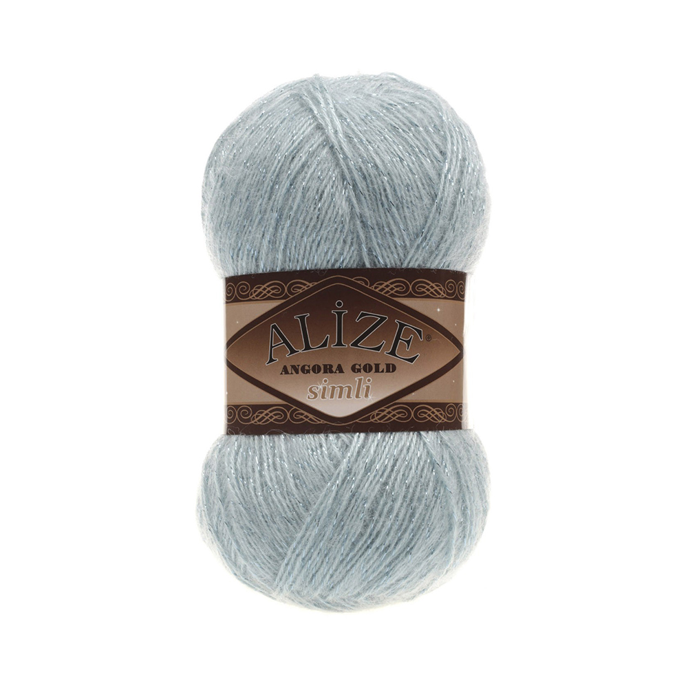 Пряжа Alize Angora Gold Simli 75% акрил, 20% шерсть, 5% металлик 100 г 500 м 114 мята Фото 1.