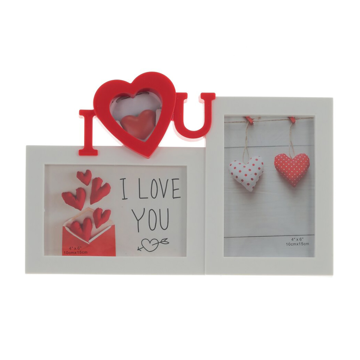 773455 Рамка для 2 фотографий 10 х 15 см Белый, Красный Фото 1.