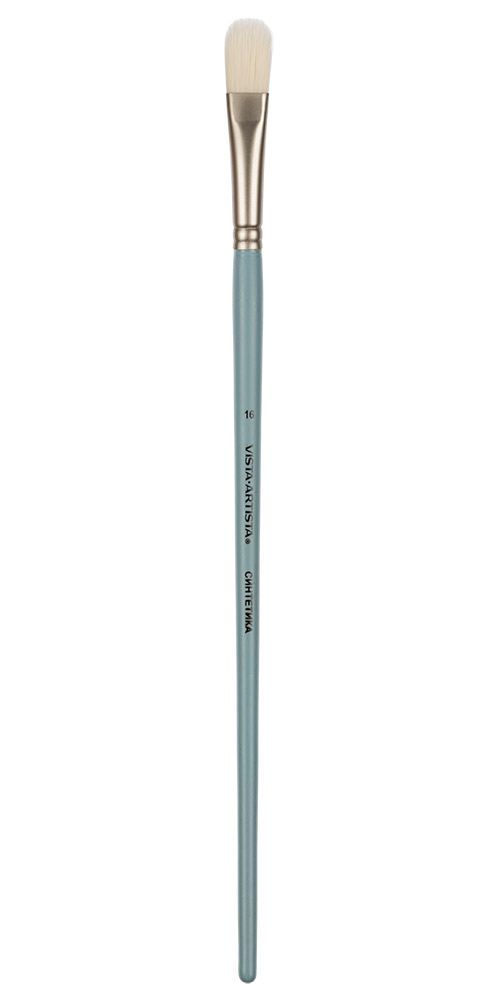 Кисть синтетика VISTA-ARTISTA 40133-16 овальная длинная ручка №16 Фото 1.