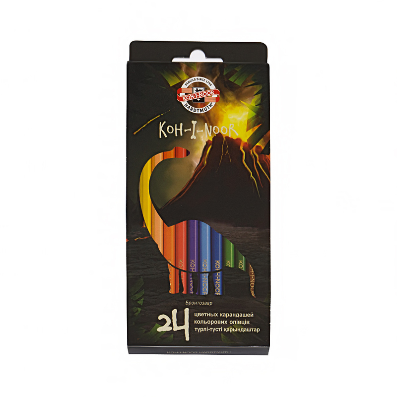 KOH-I-NOOR Hardtmuth Динозавр Набор цветных карандашей заточенный 24 цв. 3594024007KSRU картон Фото 2.