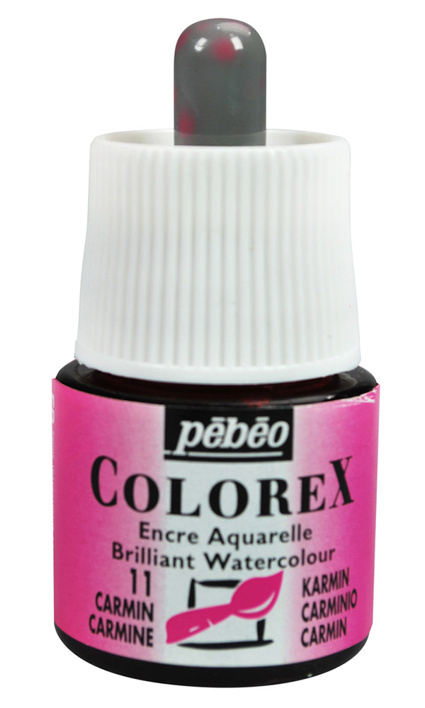 Краска акварель PEBEO Акварельные чернила Colorex 45 мл 341-011 кармин Фото 1.