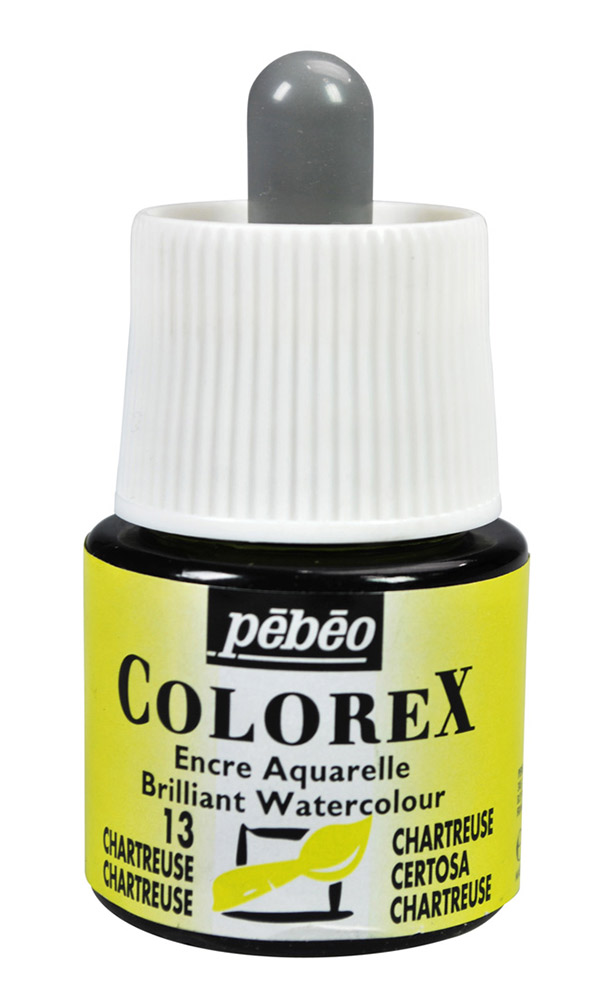 Краска акварель PEBEO акварельные чернила Colorex 45 мл 341-013 шартрез Фото 1.