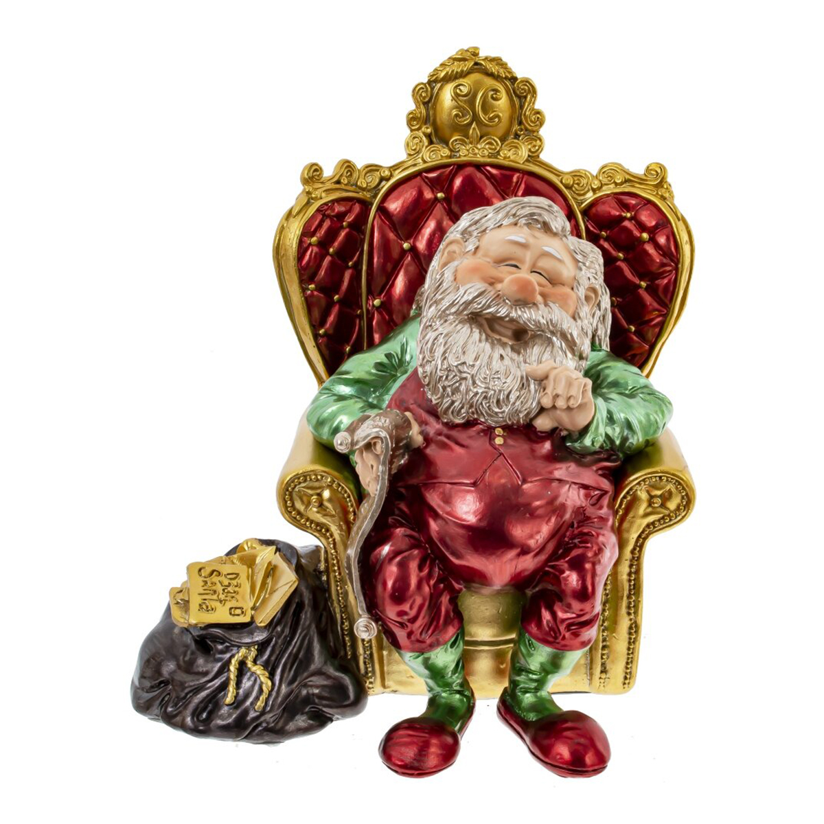 813152 Фигурка декоративная Дед Мороз 15 х 12.5 х 15.5 см Красный, Золотой Фото 1.