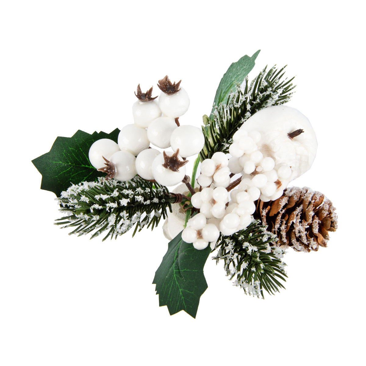 Blumentag VDF-142 Веточка хвойная с шишкой и ягодами 1 шт. 19 см 01 Фото 3.