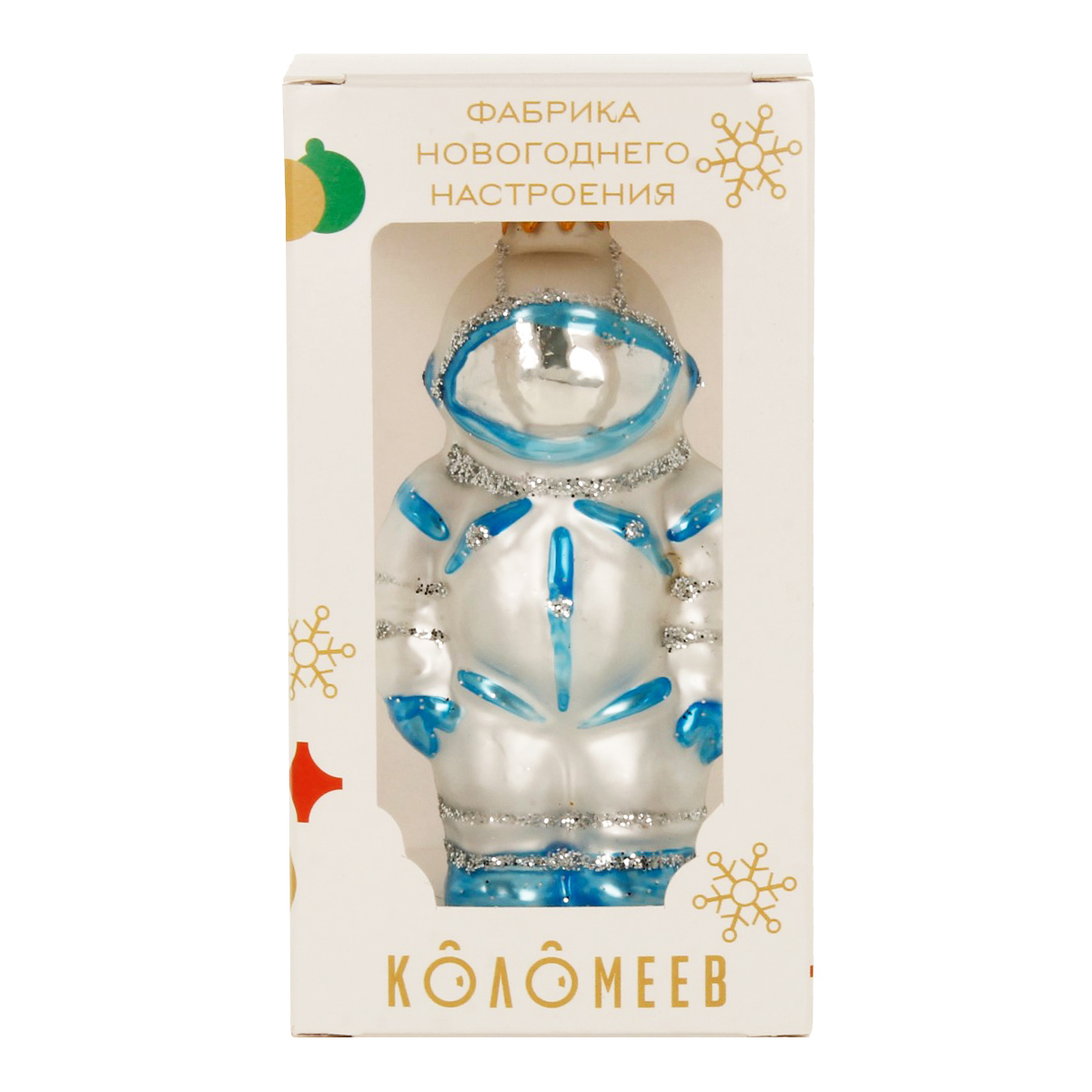 Коломеев Ёлочное украшение Космонавт 4 х 3 х 11 см голубой ФУ-616/2 Фото 3.