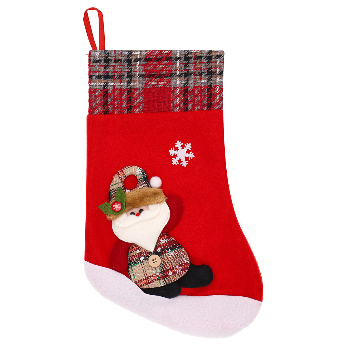 MILAND Носок для подарков Дедушка Мороз 17х34 см красный НУ-1944 Фото 1.